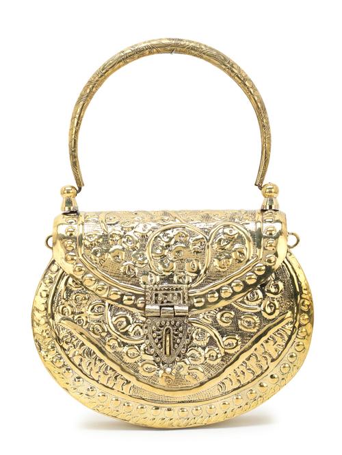 gold metal box clutch - 18209764 -  Standard Image - 0