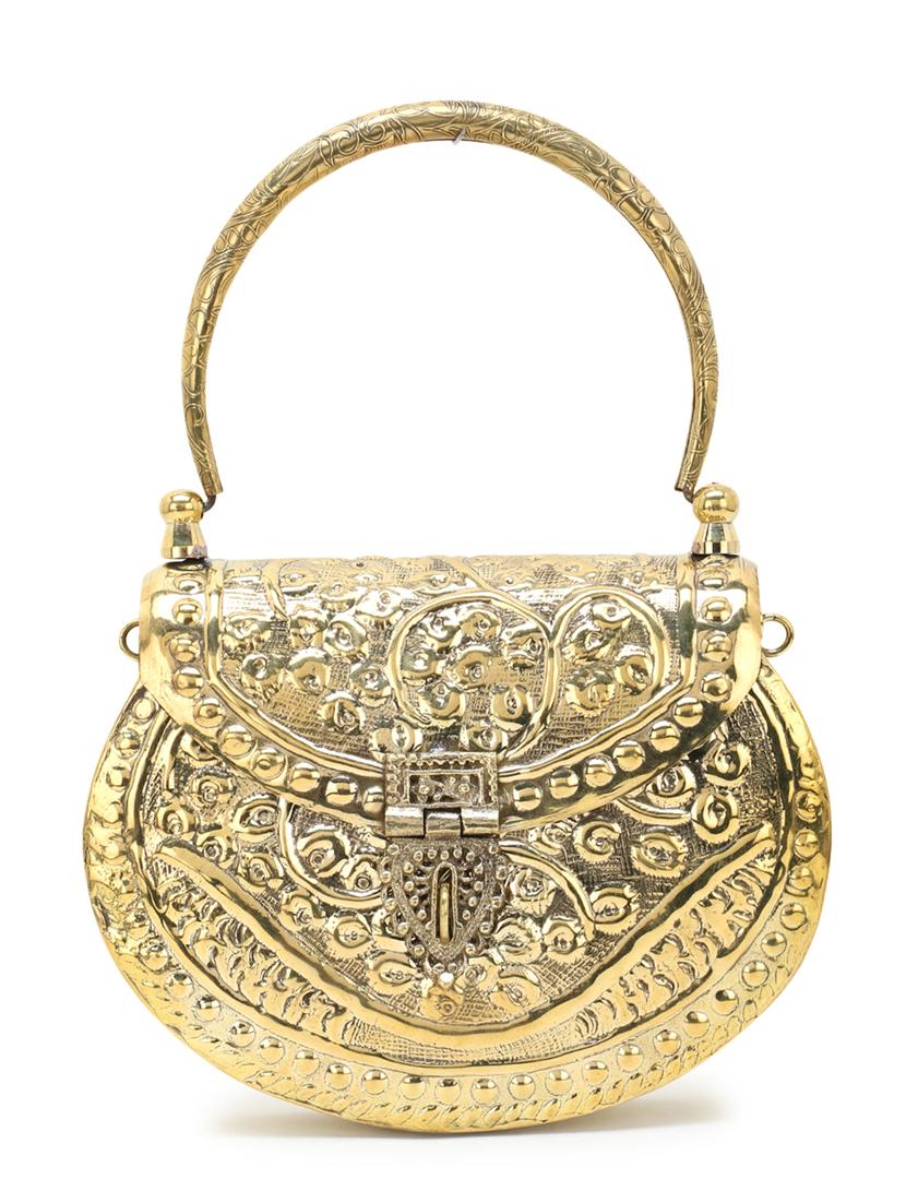 gold metal box clutch - 18209764 -  Zoom Image - 0