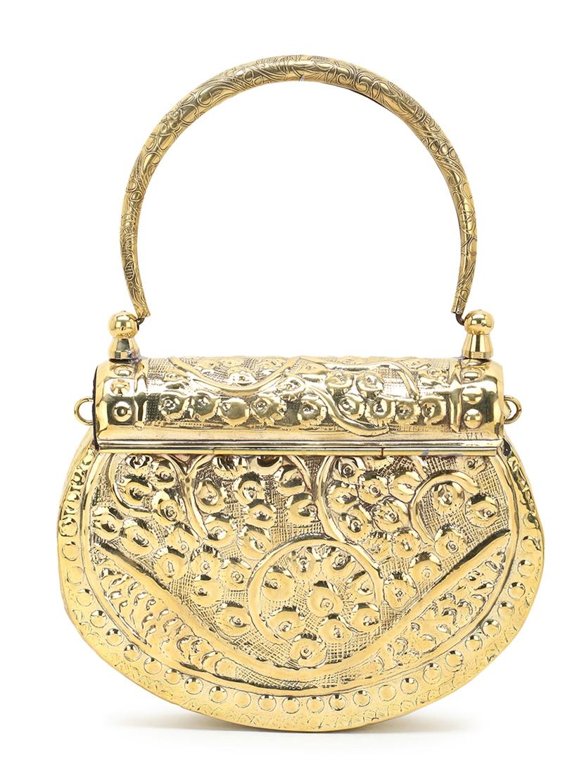 gold metal box clutch - 18209764 -  Standard Image - 1