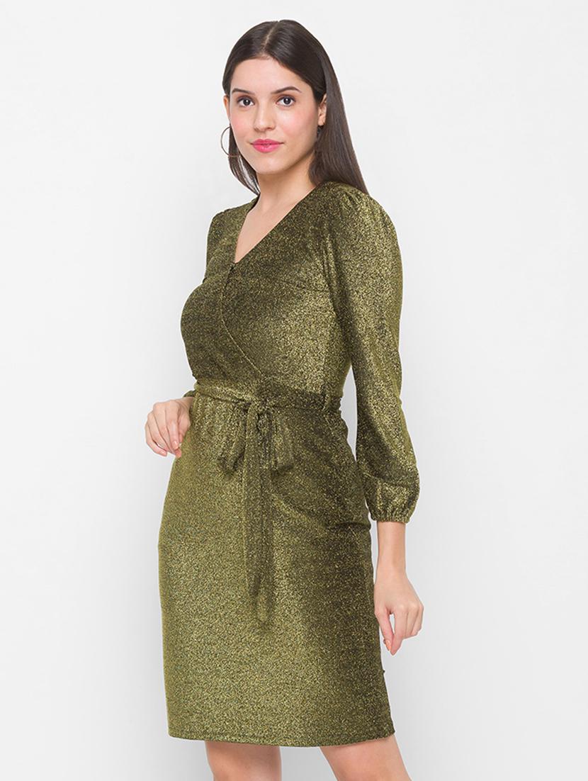 tie front printed bodycon dress - 18210232 -  Standard Image - 1