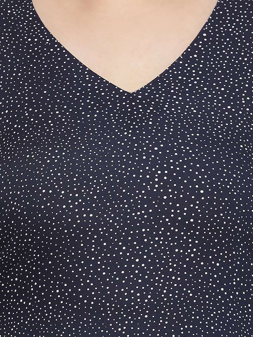 v-neck printed a-line dress - 18210677 - Standard Image - 4