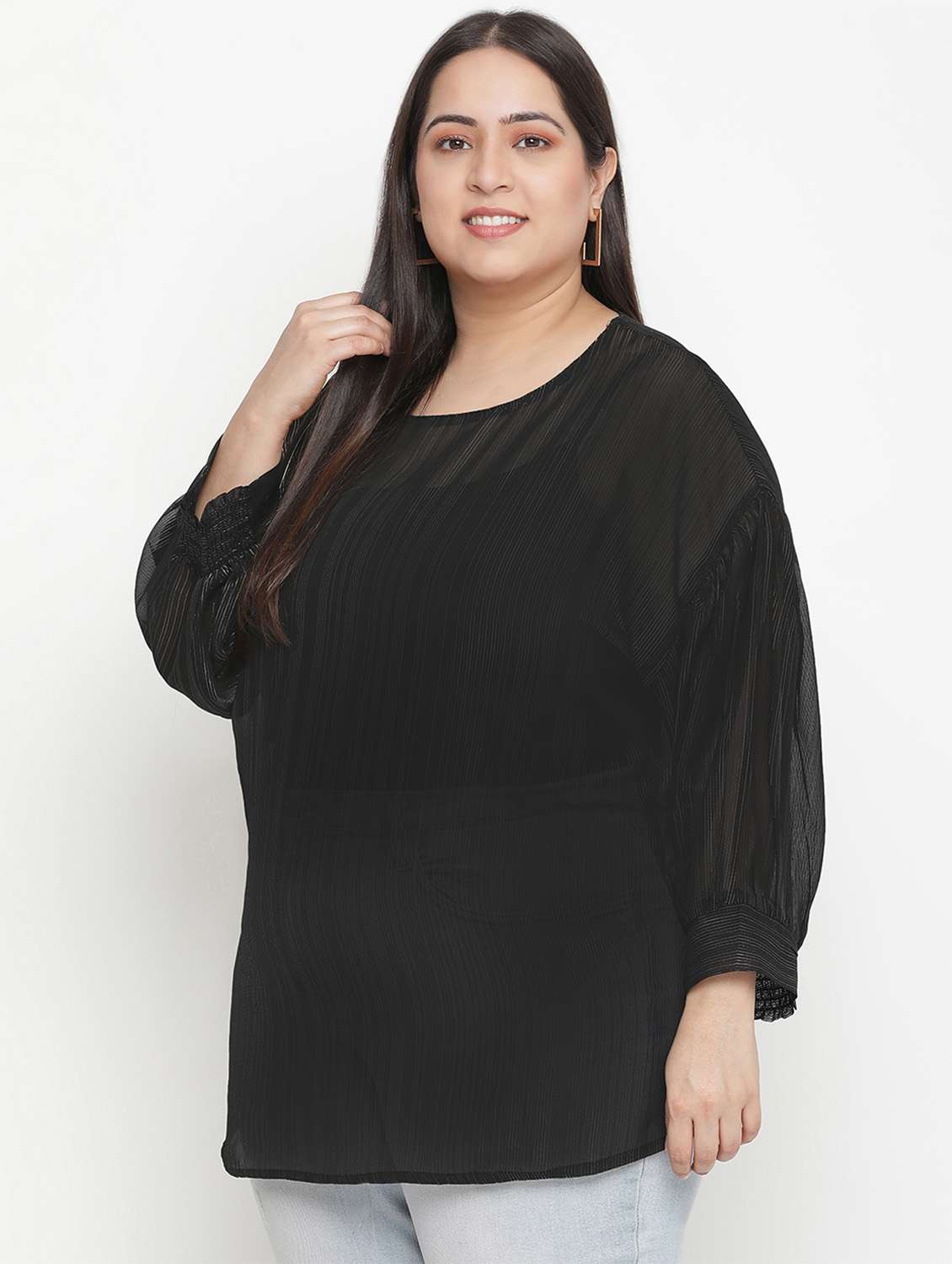 women's straight round neck top - 18210748 -  Standard Image - 1