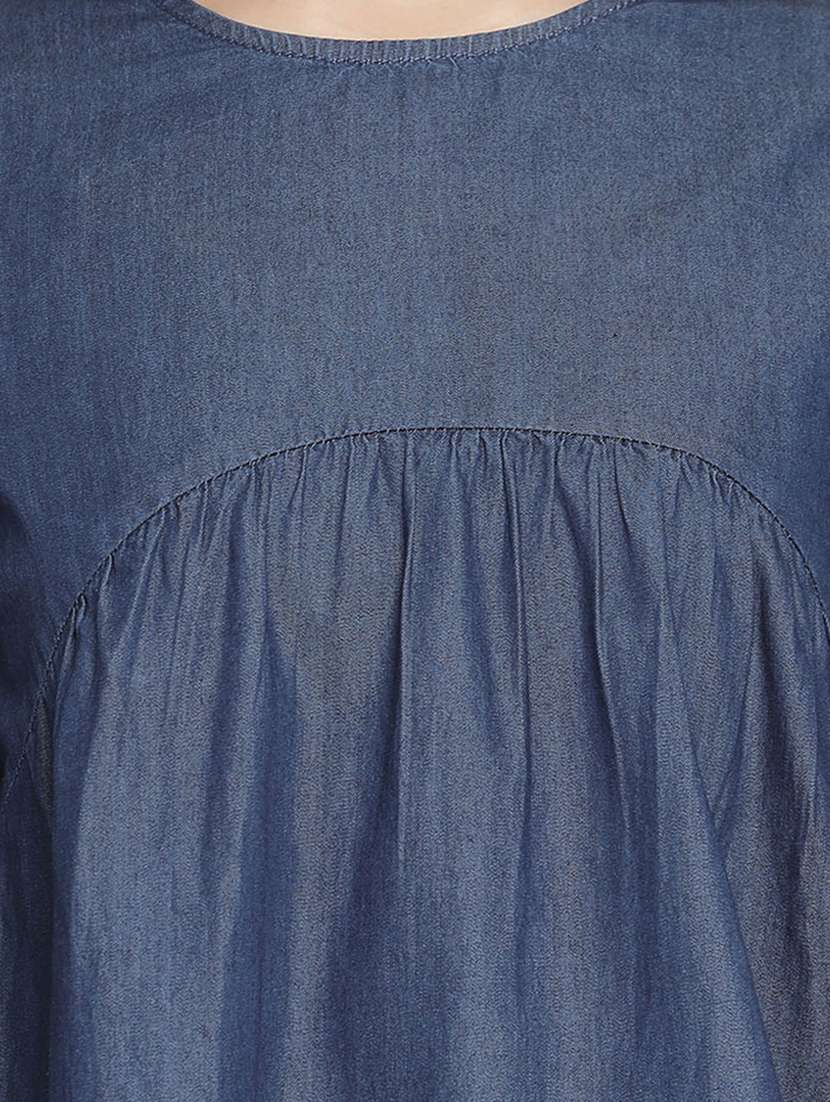 bell sleeved solid top - 18210774 - Standard Image - 4
