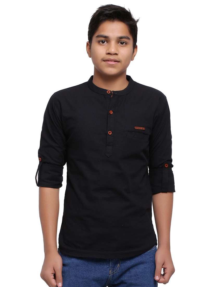 black solid kurta 