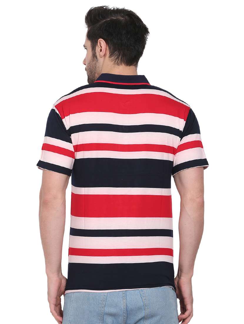 navy-blue striped polo t-shirt - 18212191 -  Standard Image - 1