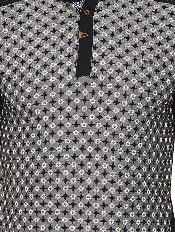 black printed polo t-shirt - 18212198 -  Standard Image - 4