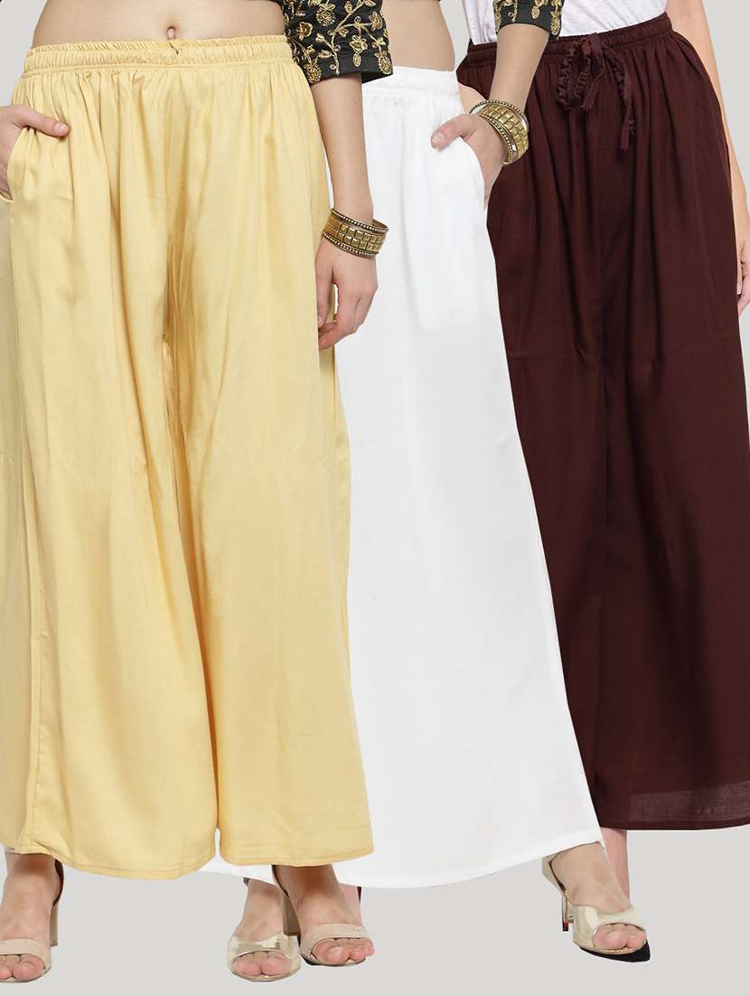 set of 3 solid palazzo - 18212224 - Zoom Image - 0
