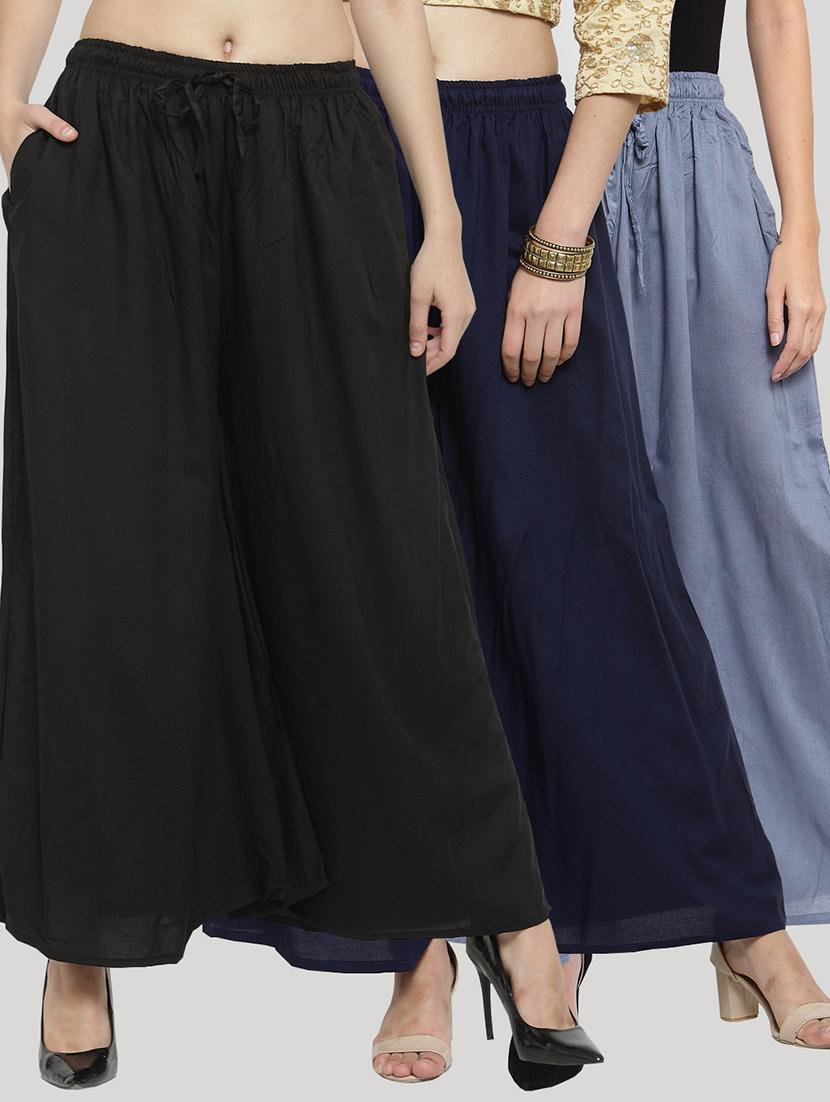 set of 3 solid palazzo  - 18212385 -  Zoom Image - 0