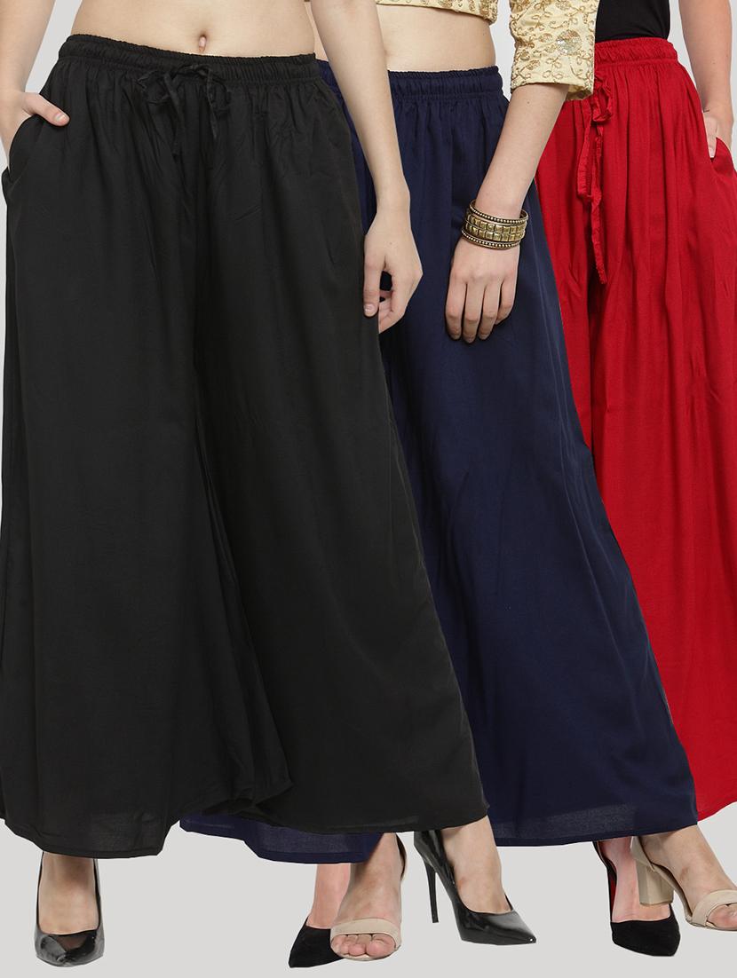 set of 3 solid palazzo  - 18212386 -  Zoom Image - 0