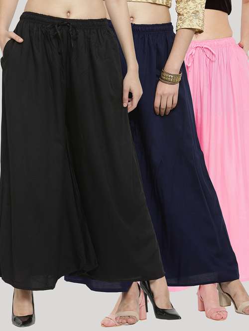 set of 3 solid palazzo  - 18212390 -  Standard Image - 0