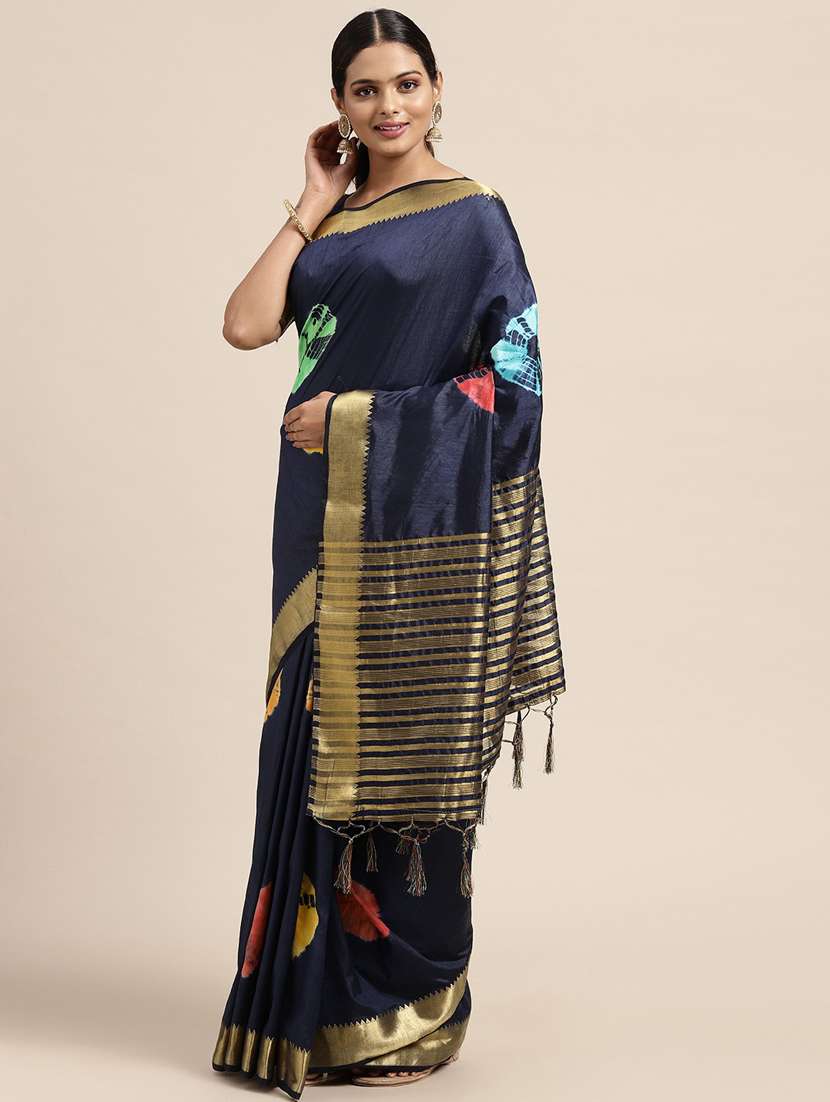 tie & dye woven saree with blouse