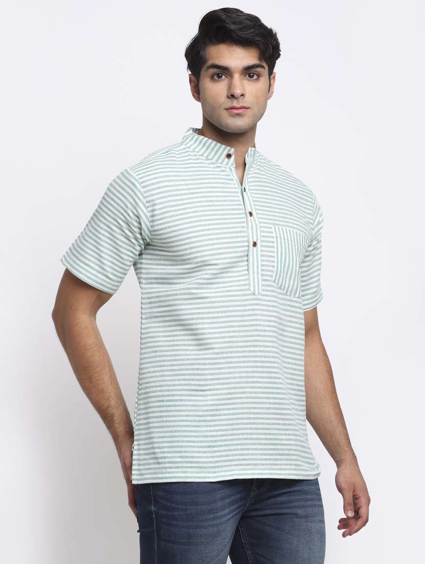 green striped short kurtas kurta - 18212930 -  Standard Image - 1