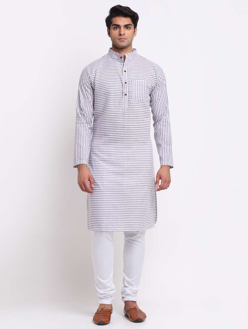 grey striped long kurtas kurta