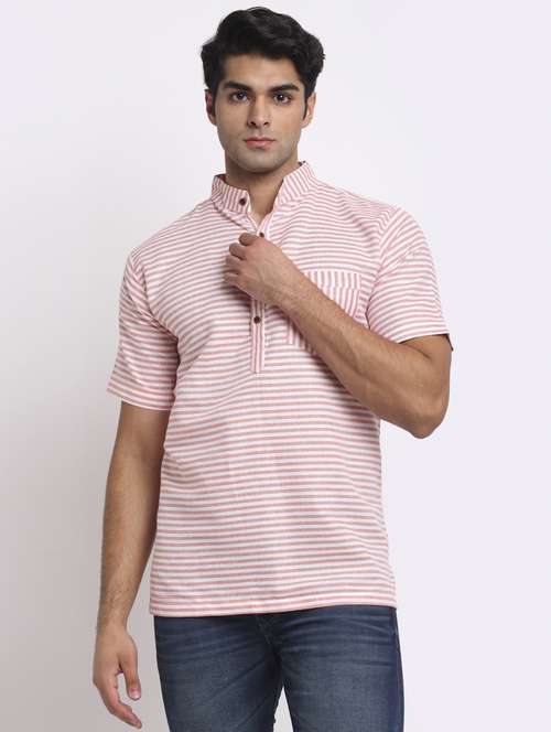 pink striped short kurtas kurta - 18212940 - Standard Image - 0