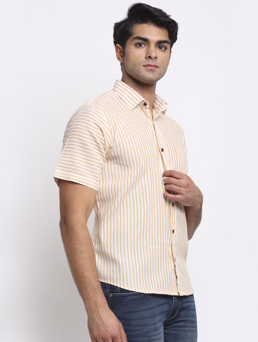 mens stripes casual shirt - 18213104 - Standard Image - 1