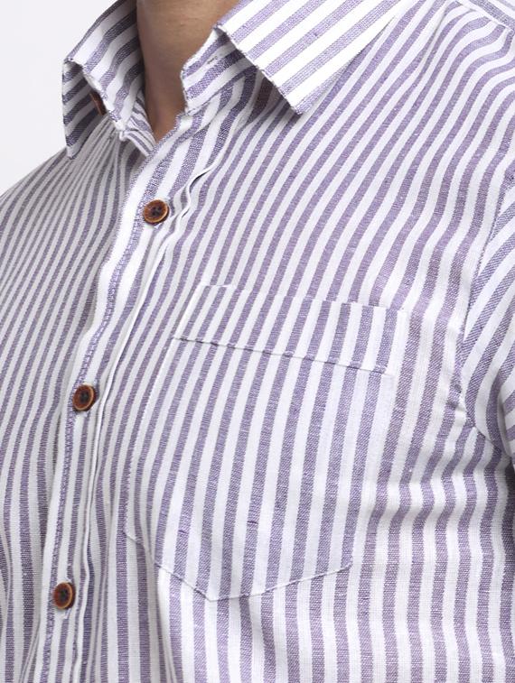 mens stripes casual shirt - 18213106 - Standard Image - 4