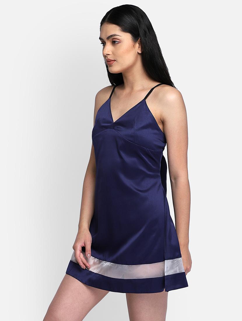 navy blue solid babydoll - 18213378 -  Standard Image - 1
