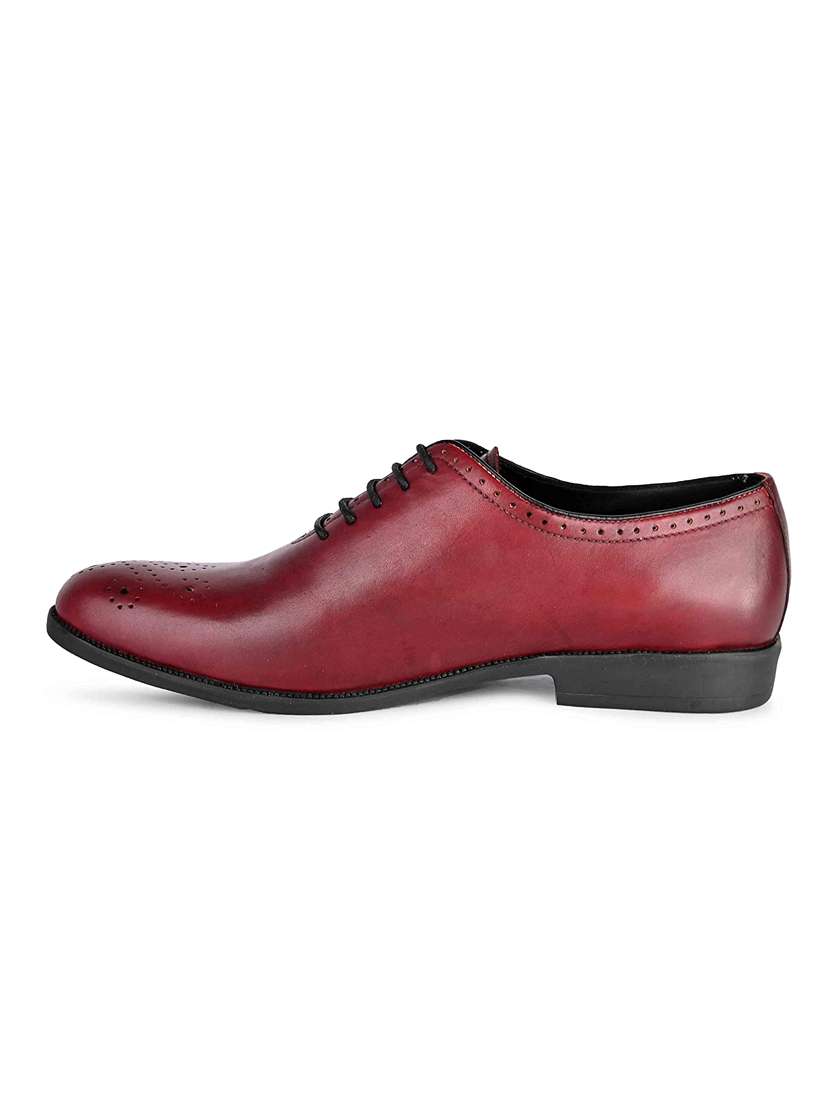 maroon leather oxfords - 18213418 -  Standard Image - 1