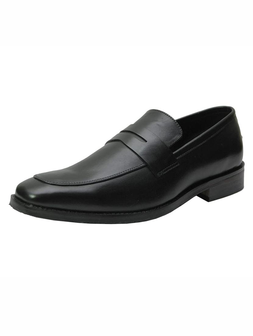 black leather slip on loafers - 18213421 - Standard Image - 1