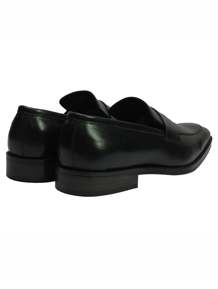 black leather slip on loafers - 18213421 - Standard Image - 4