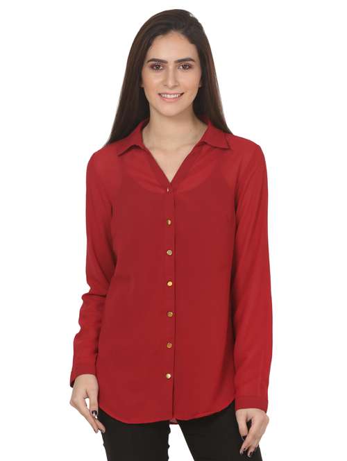 see through solid buttoned shirt - 18213484 - Standard Image - 0