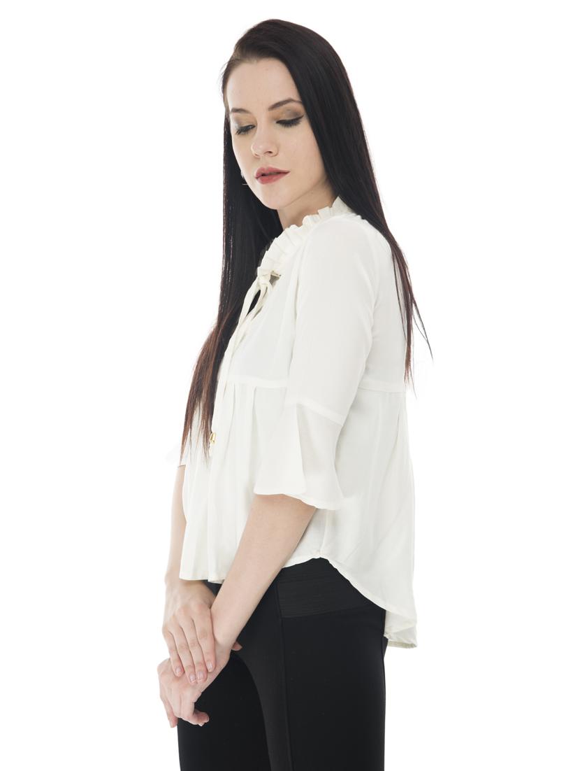 women's flared tie-up neck top - 18213501 -  Standard Image - 1