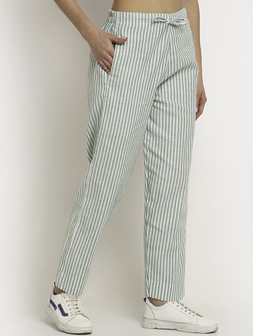 green stripe straight pant - 18213854 - Standard Image - 1