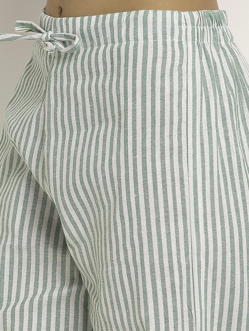 green stripe straight pant - 18213854 - Standard Image - 4