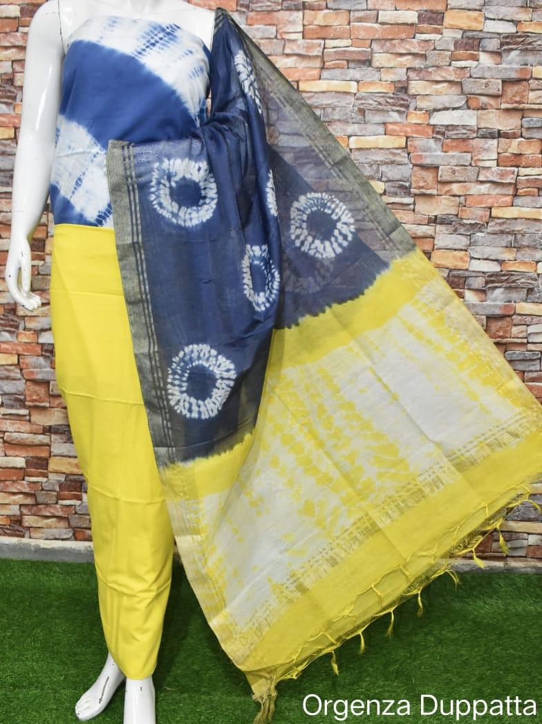 cotton suit with organza dupatta  - 18214031 -  Standard Image - 1
