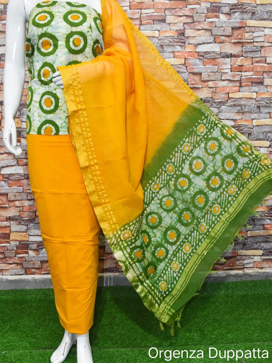 cotton suit with organza dupatta  - 18214077 -  Standard Image - 1