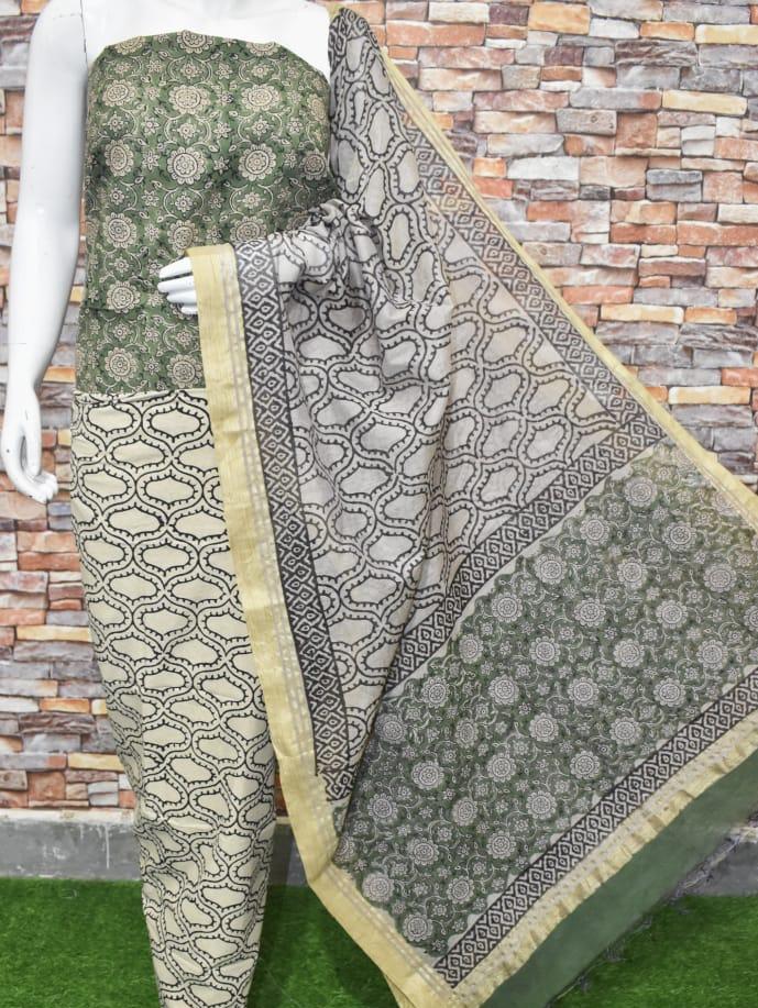 cotton suit with organza dupatta  - 18214081 -  Standard Image - 1