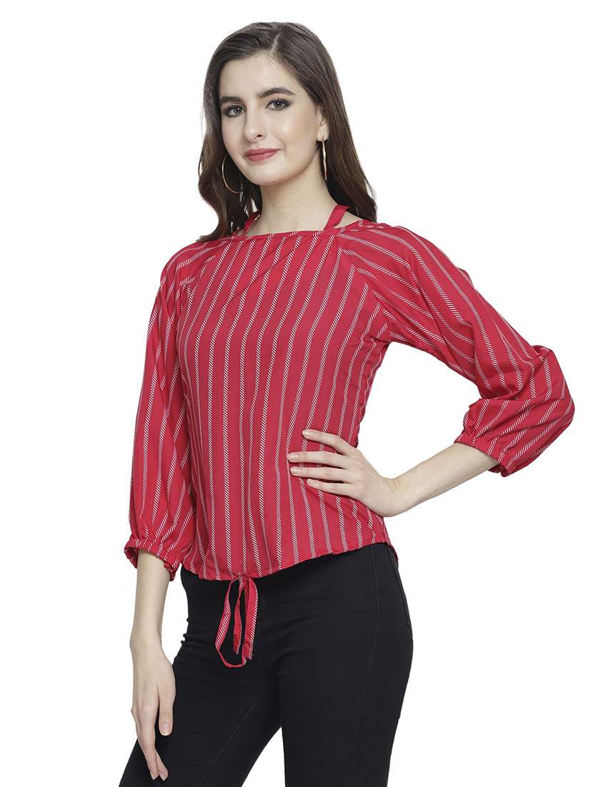 women's straight boat neck top - 18214106 -  Standard Image - 1