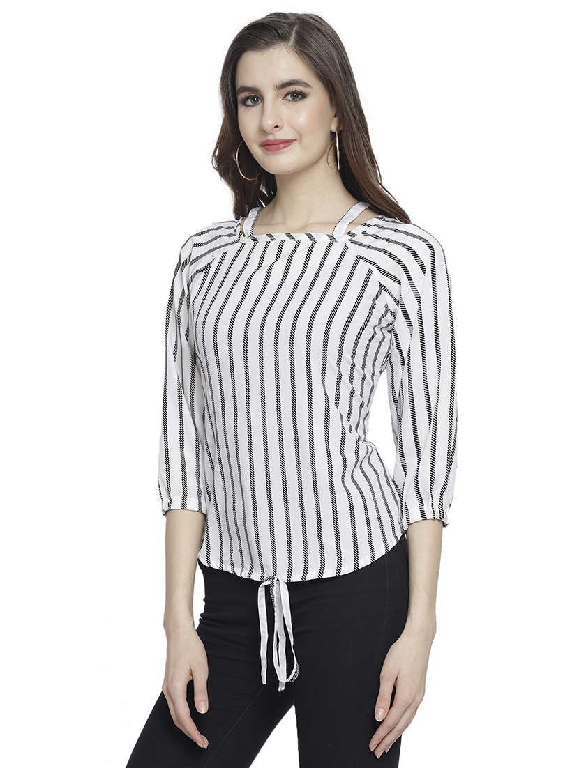 women's straight boat neck top - 18214107 - Standard Image - 1