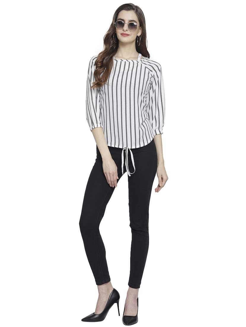 women's straight boat neck top - 18214107 - Standard Image - 4