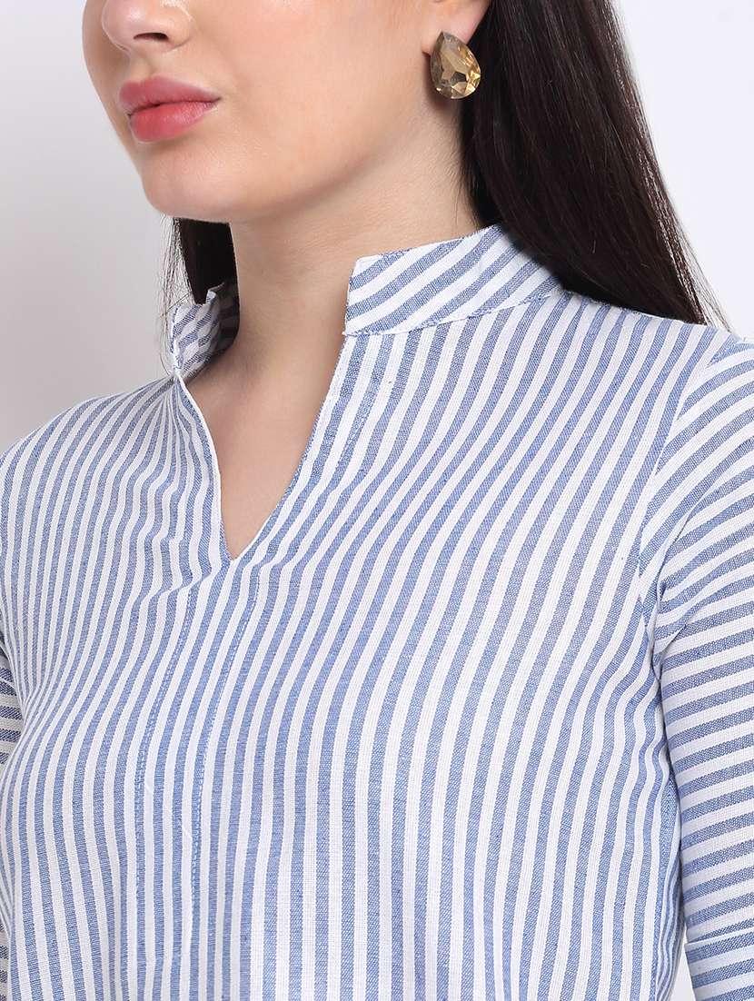 women's straight mandarin neck top - 18214111 - Standard Image - 4
