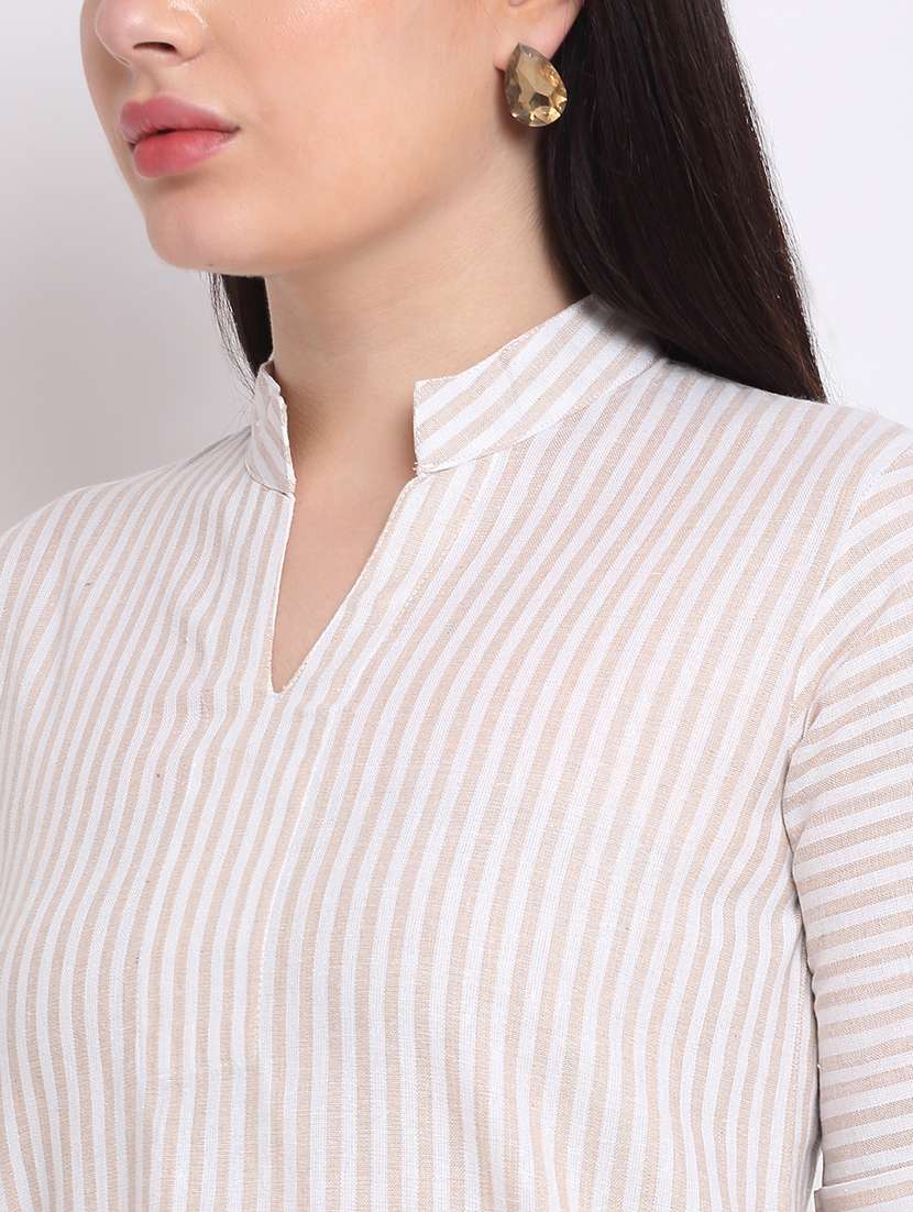 women's straight mandarin neck top - 18214112 -  Standard Image - 4