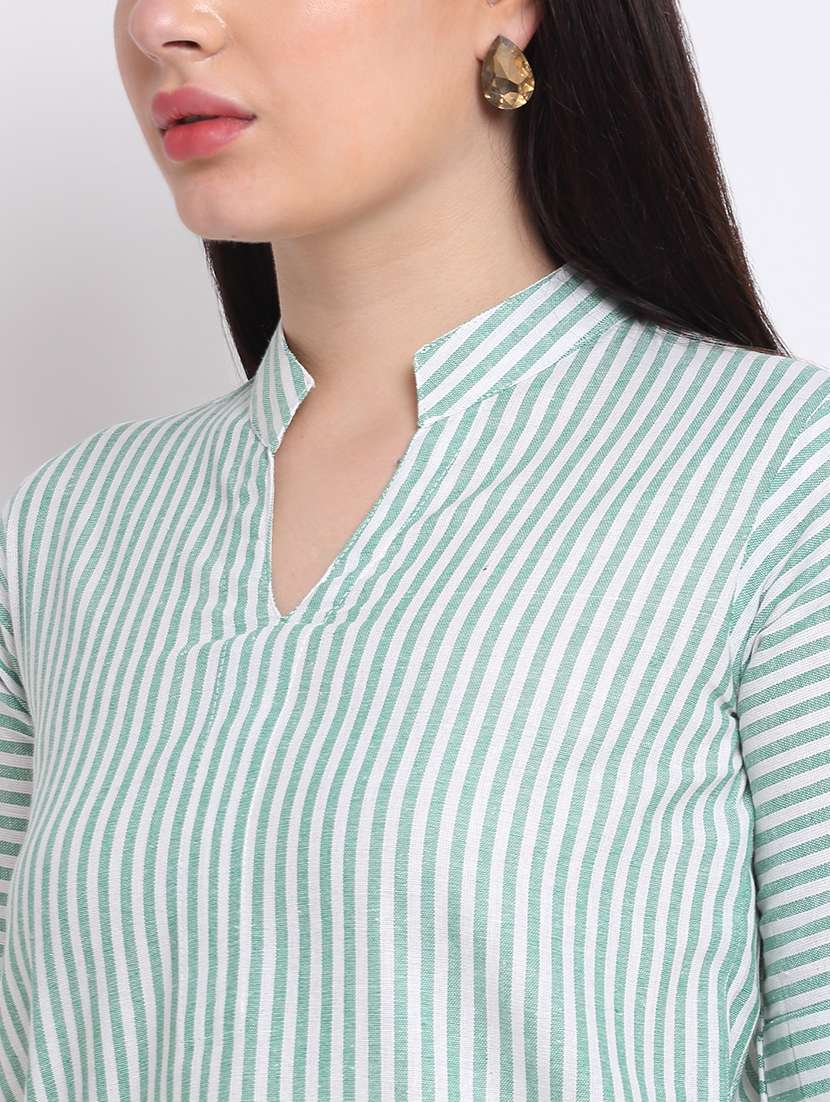 women's straight mandarin neck top - 18214113 -  Standard Image - 4