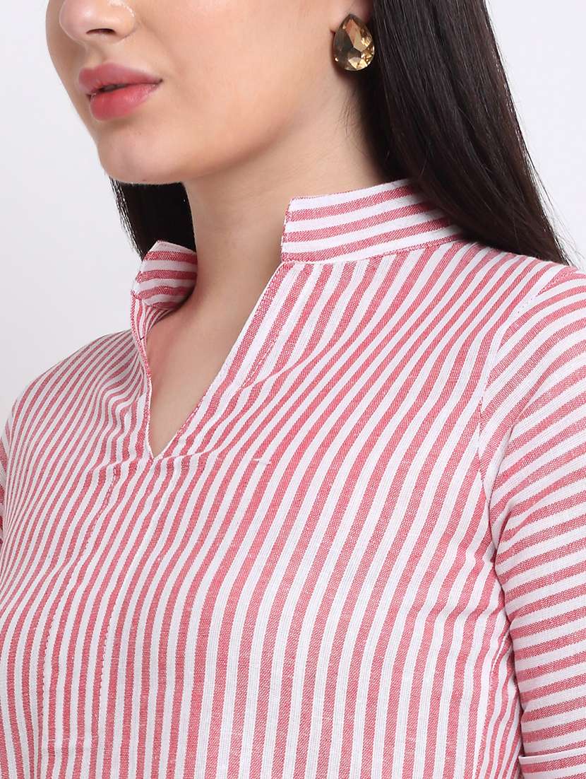 women's straight mandarin neck top - 18214116 - Standard Image - 4