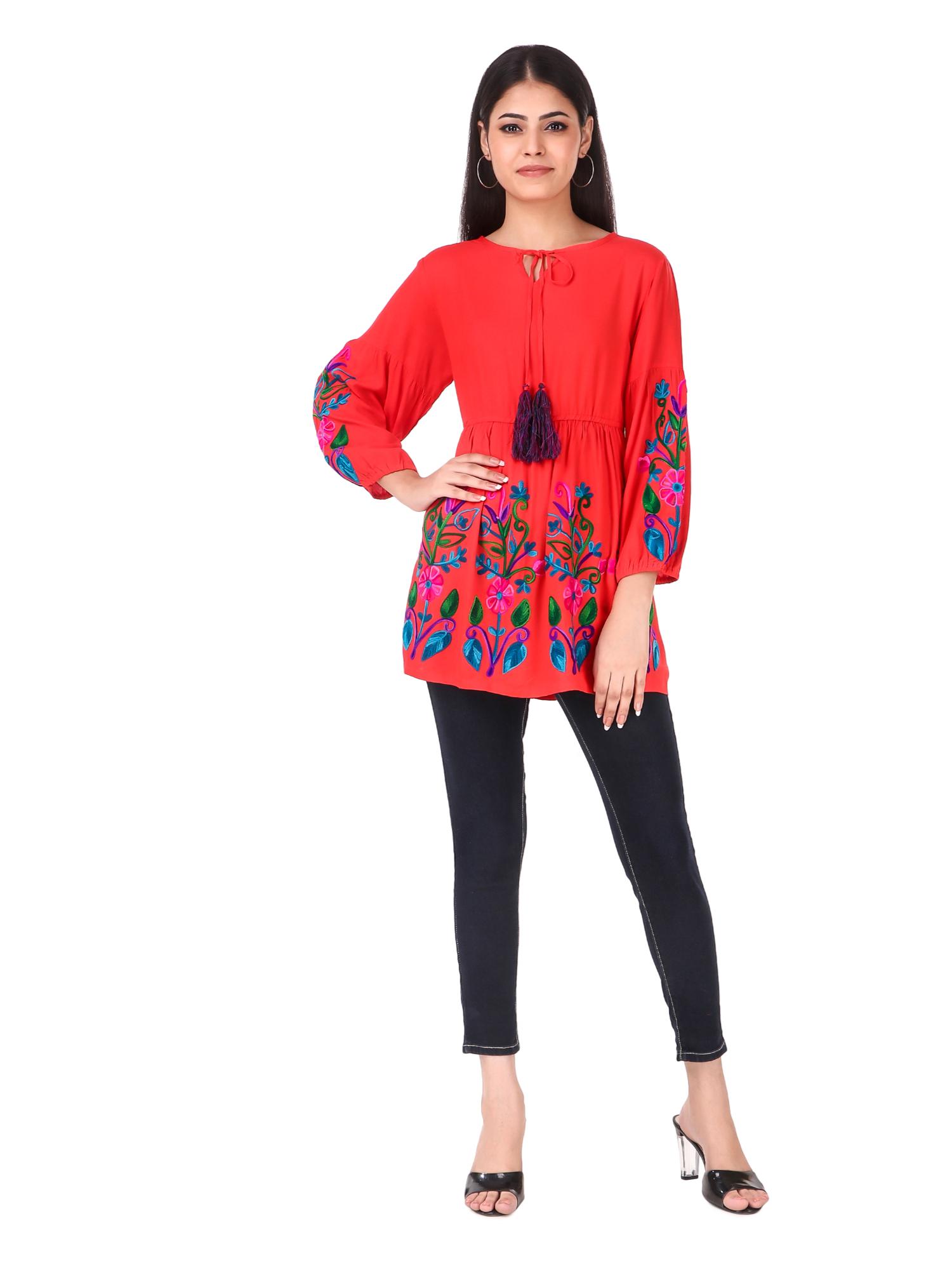 orange rayon top - 18215137 - Standard Image - 4