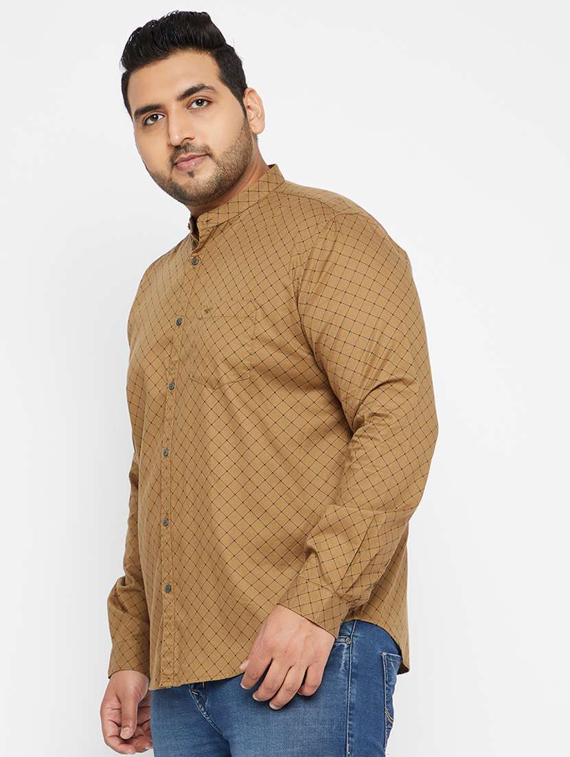 beige printed casual shirt - 18215143 -  Standard Image - 1