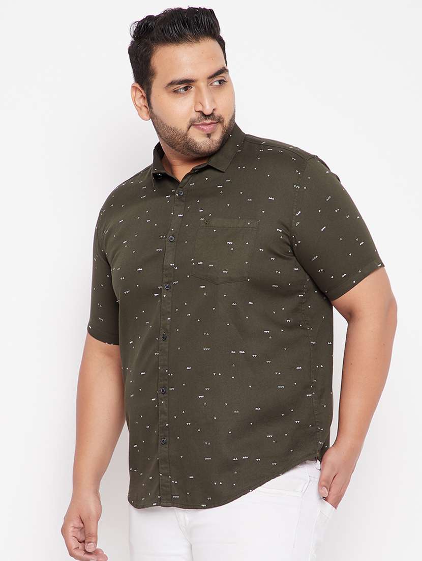 mens micro print casual shirt - 18215208 -  Standard Image - 1