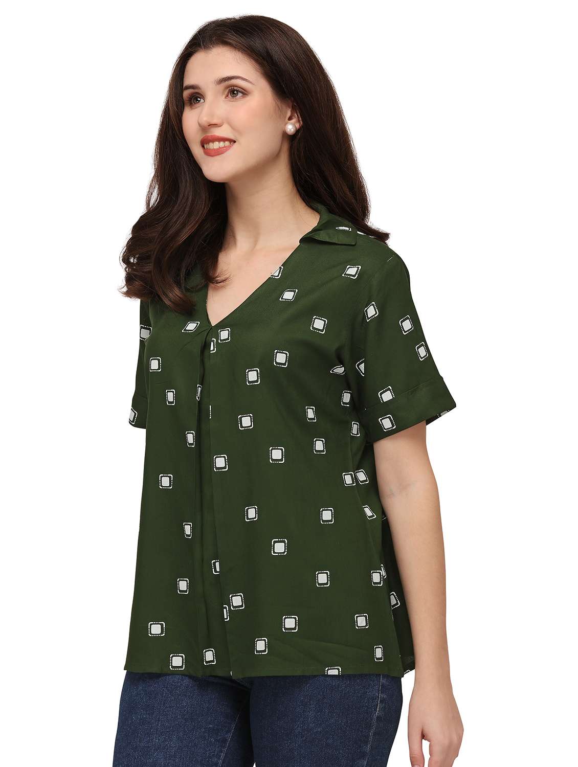 women's a line collared top - 18215611 -  Standard Image - 1