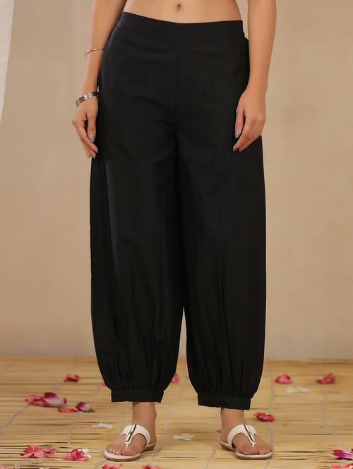 women solid mid rise harem pant - 18215737 - Standard Image - 0