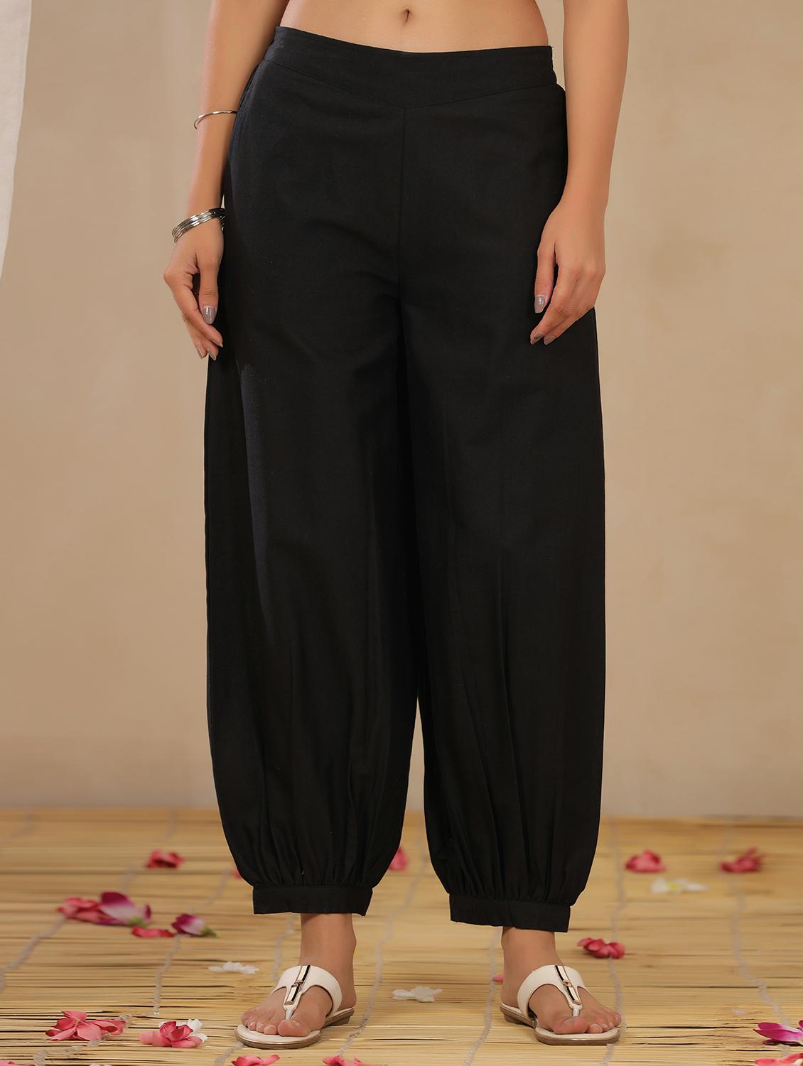 women solid mid rise harem pant - 18215737 - Zoom Image - 0