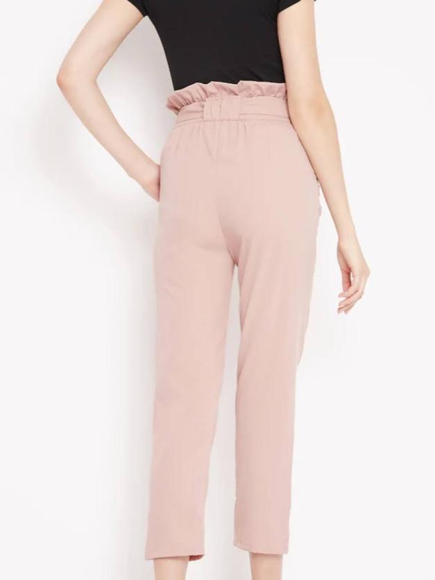 pink crepe trousers - 18216026 - Standard Image - 1