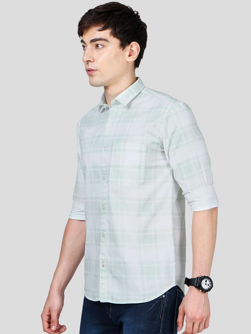 light-green checkered casual shirt - 18216306 -  Standard Image - 1