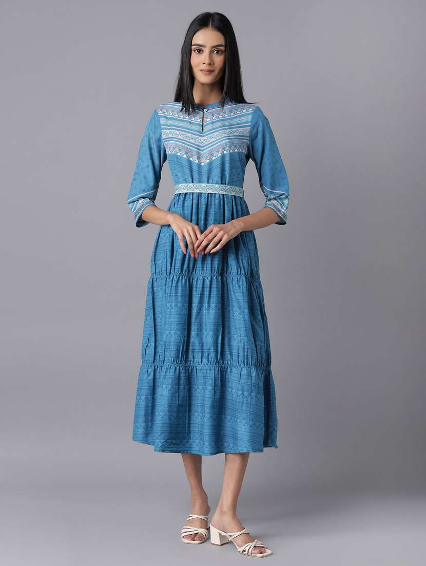 women's tiered dress aztec dress