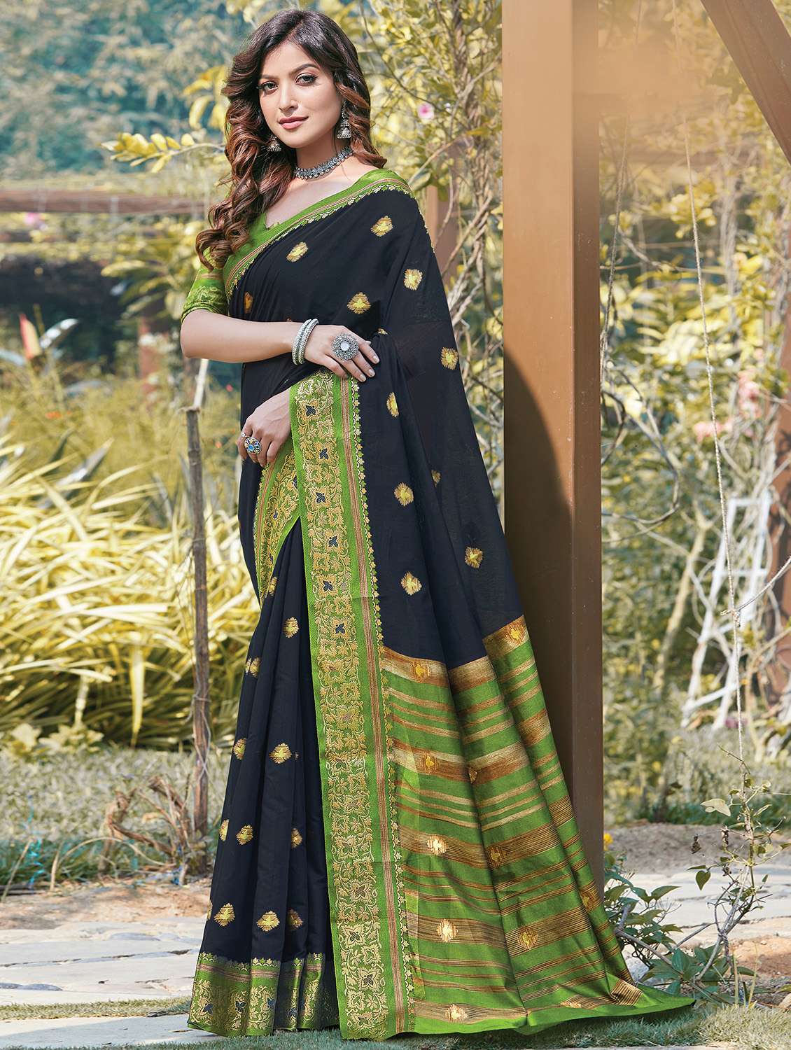 self design woven saree 