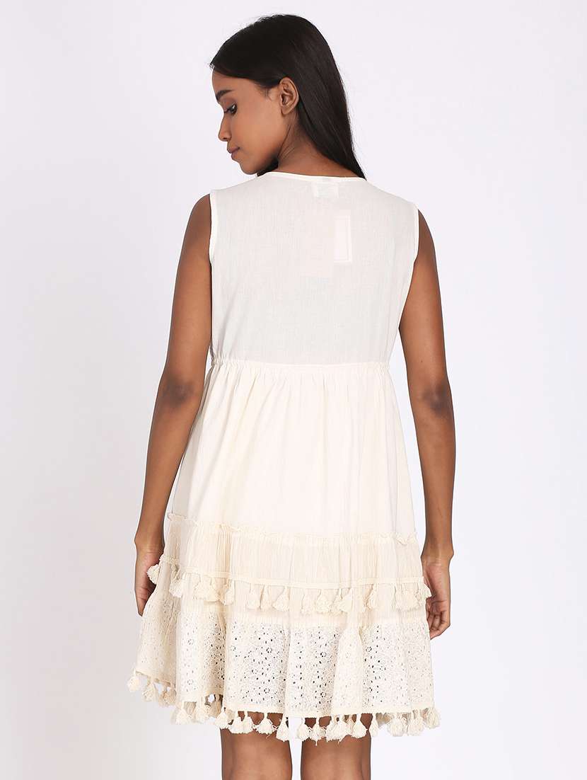 Women's Fit & Flare Self Design Dress