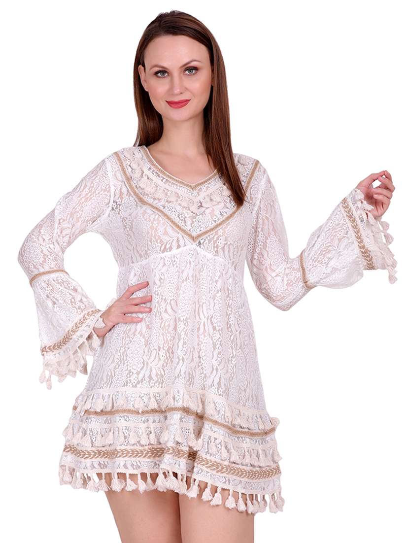 women's fit & flare self design dress